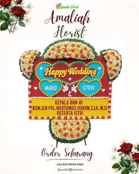 Papan Bunga Pernikahan Kelayan Luar